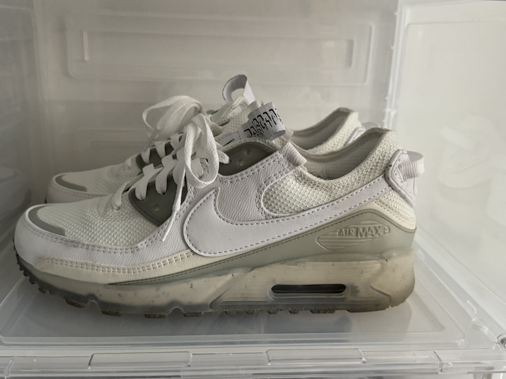 custom review-Nike Air Max 90 Устойчивый к истиранию Низкий Топ Повседневные Беговые кроссовки Мужские Белые Серые