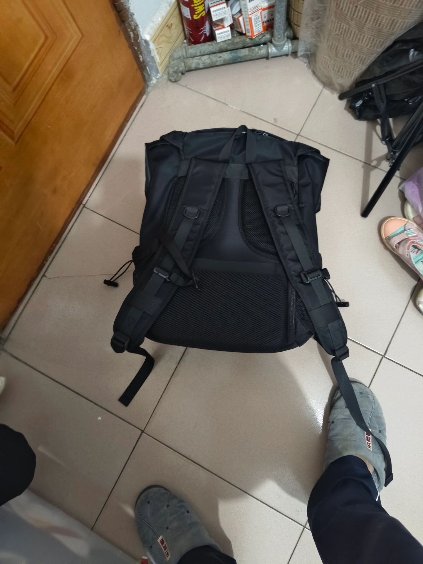 custom review-QING QI ZHE Ткань Путешественная Сумка Сумка для Ноутбука Рюкзак Стандартный Мужской Черный