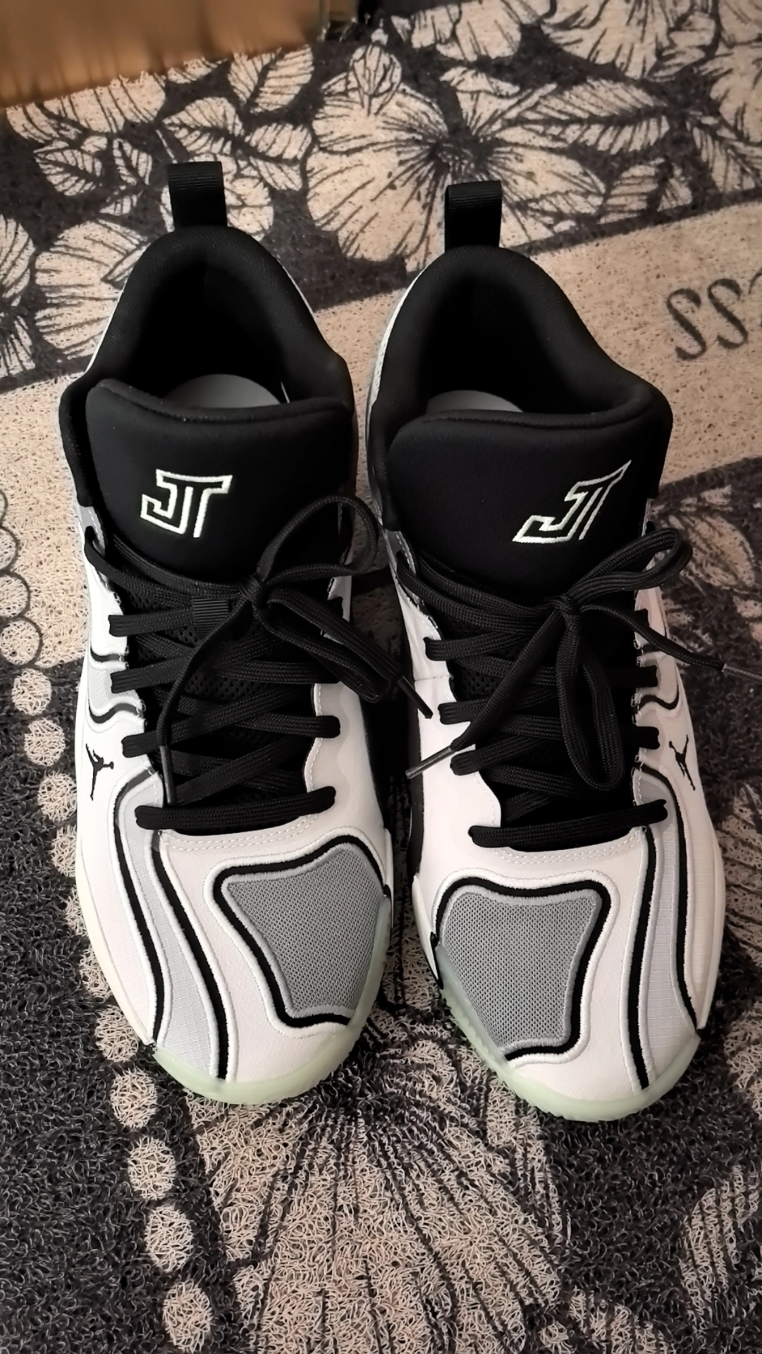 custom review-Джордан Tatum 3 Нижняя юбка Устойчивая к истиранию MID Баскетбольные кроссовки Унисекс Белый Серый