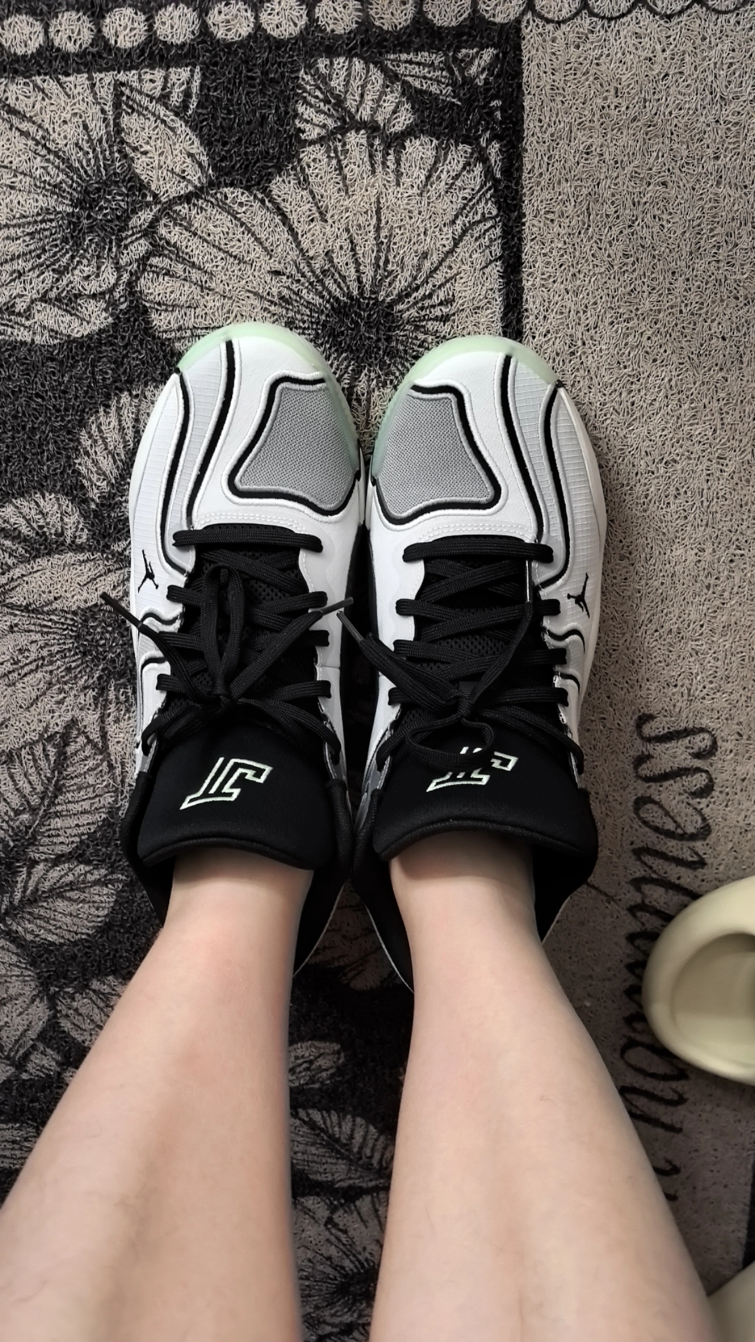 custom review-Джордан Tatum 3 Нижняя юбка Устойчивая к истиранию MID Баскетбольные кроссовки Унисекс Белый Серый