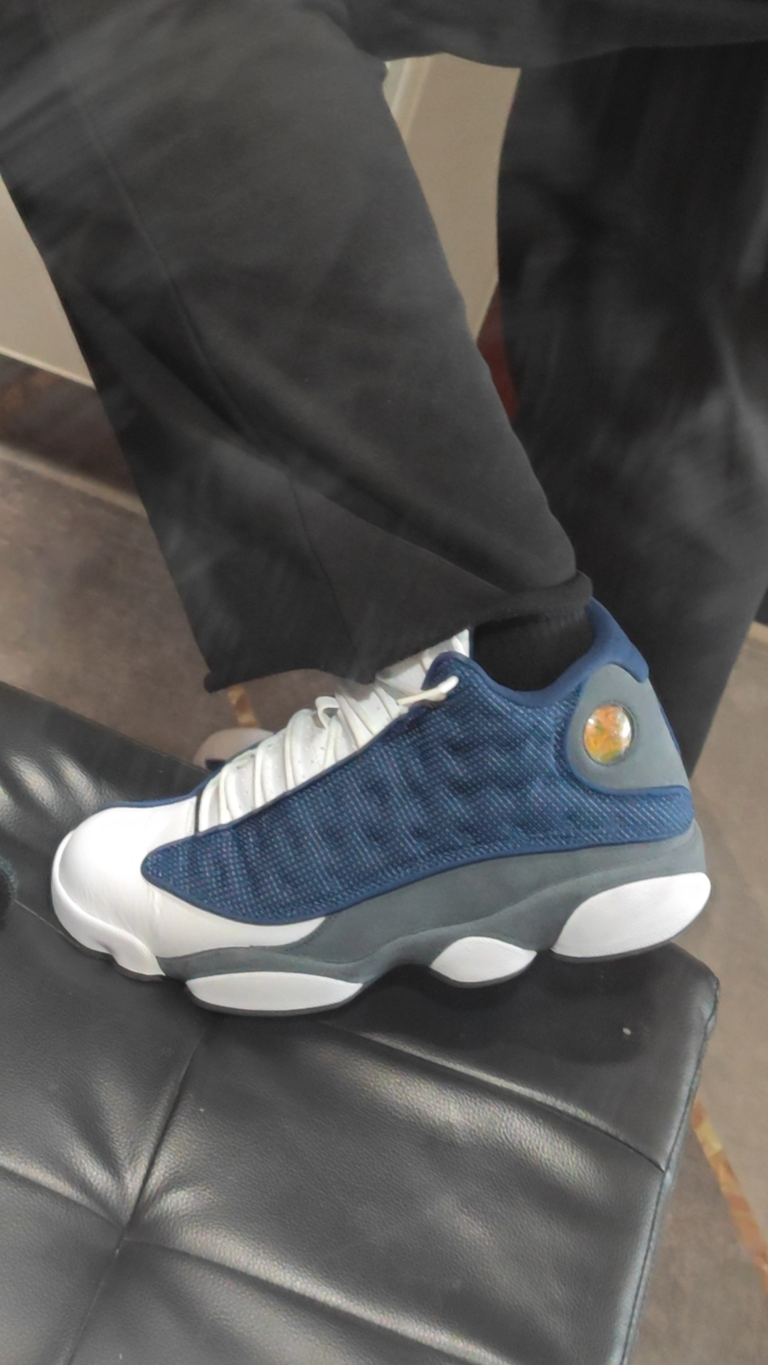 custom review-Jordan Air Jordan 13 Ретро Кремниевый GREY MID Топ Винтажные баскетбольные кроссовки Унисекс Морской синий