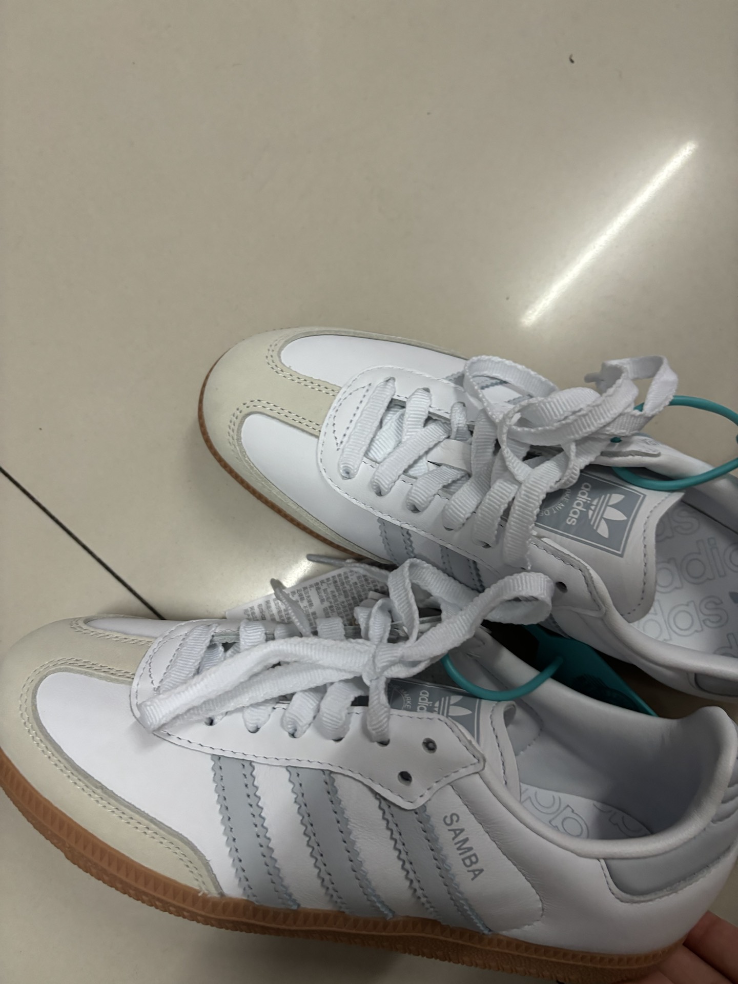 custom review-Adidas Samba OG White Halo Blue Gum Women's
