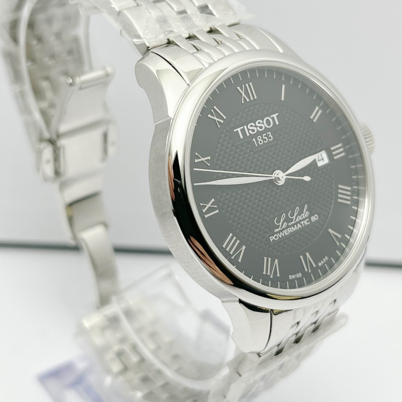 tissot 天梭 力洛克系列钢带 瑞士手表机械表 男款 黑色 t006.407.11.