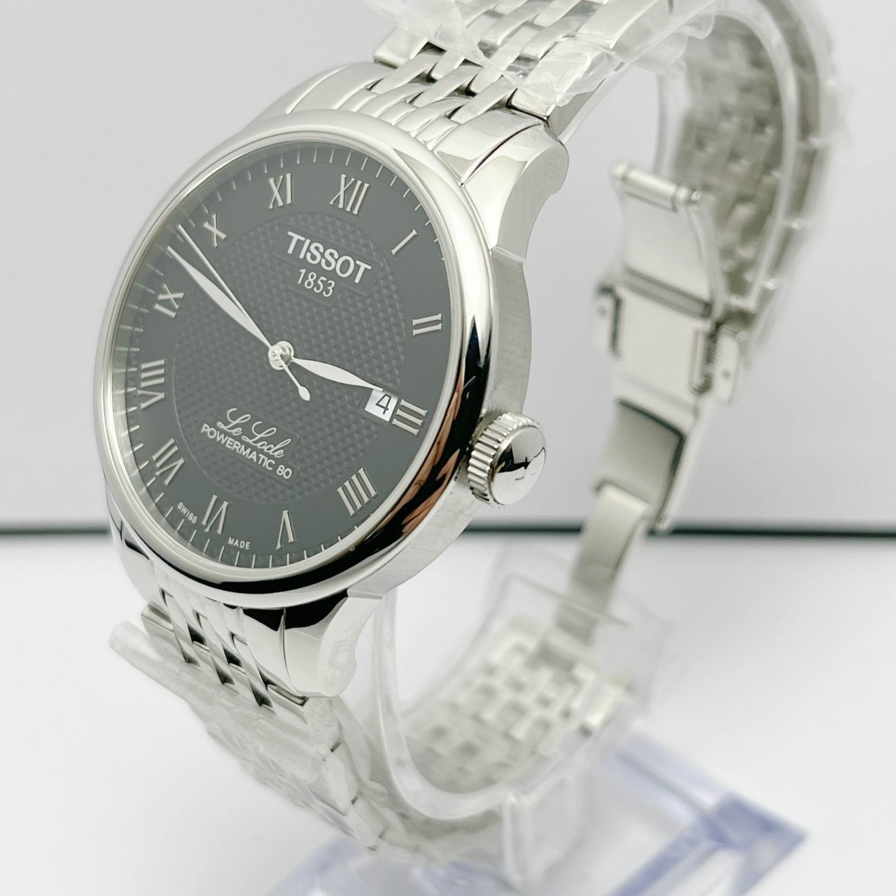 tissot 天梭 力洛克系列钢带 瑞士手表机械表 男款 黑色 t006.407.11.