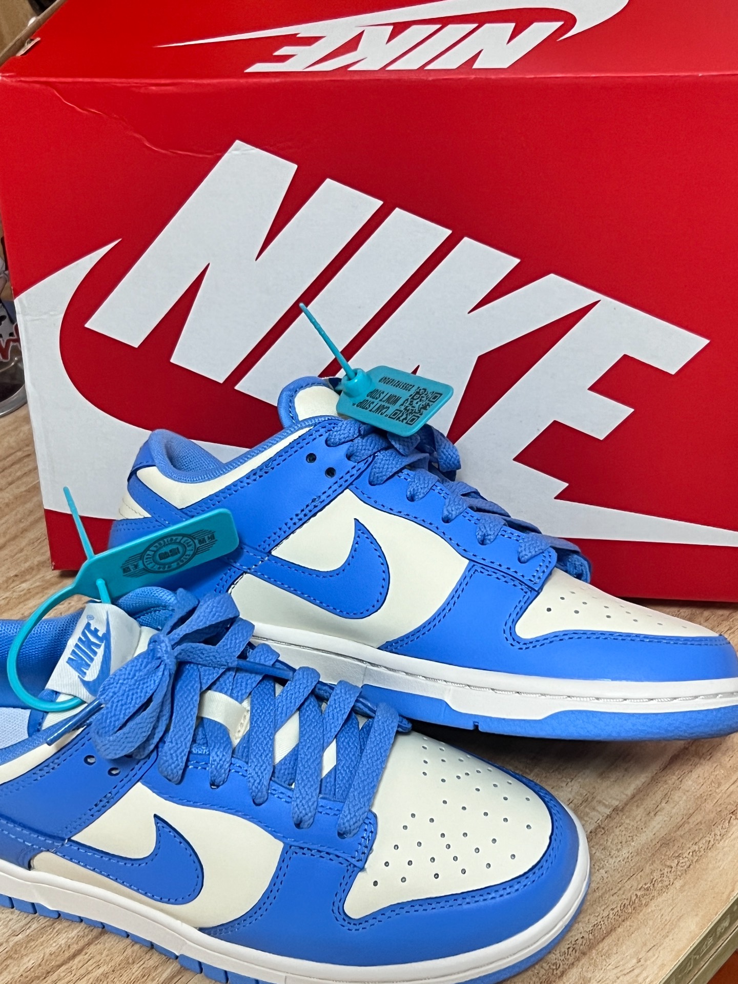 custom review-Nike Dunk Low Топ Скейтборд Кроссовки Унисекс Белый Синий