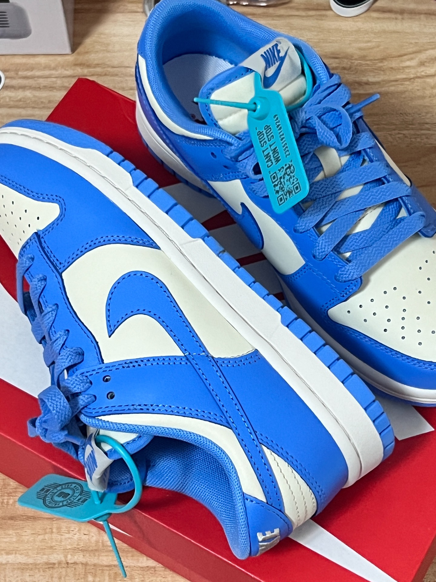 custom review-Nike Dunk Low Топ Скейтборд Кроссовки Унисекс Белый Синий