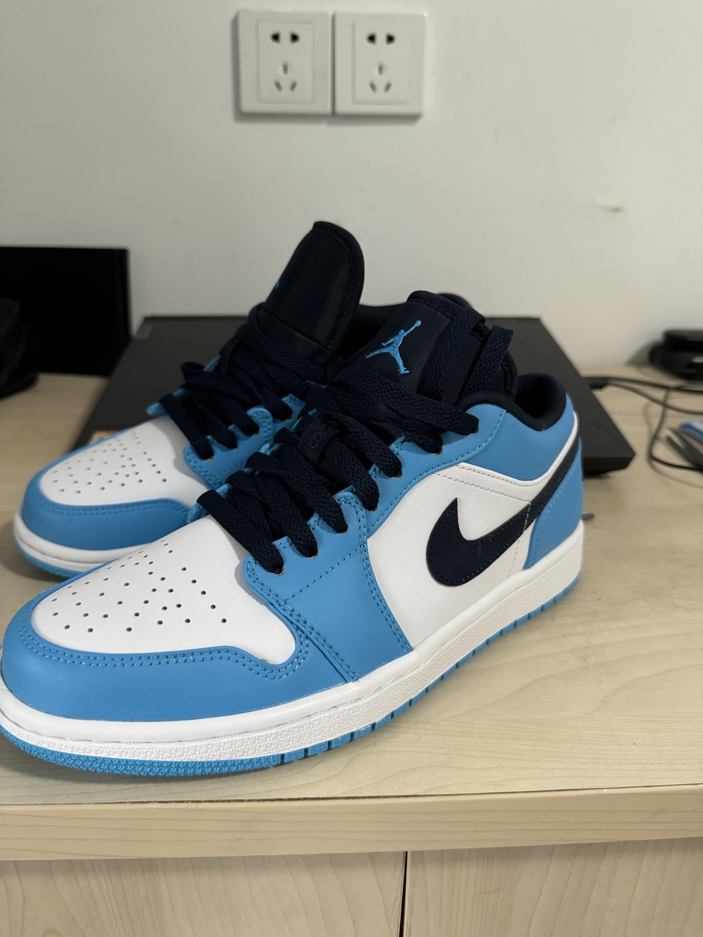 custom review-Jordan Air Jordan 1 Low 'UNC' Low Топ Винтажные баскетбольные кроссовки Мужской Каролина Синий