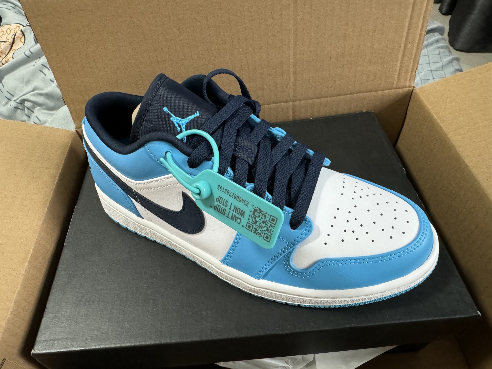 custom review-Jordan Air Jordan 1 Low 'UNC' Low Топ Винтажные баскетбольные кроссовки Мужской Каролина Синий