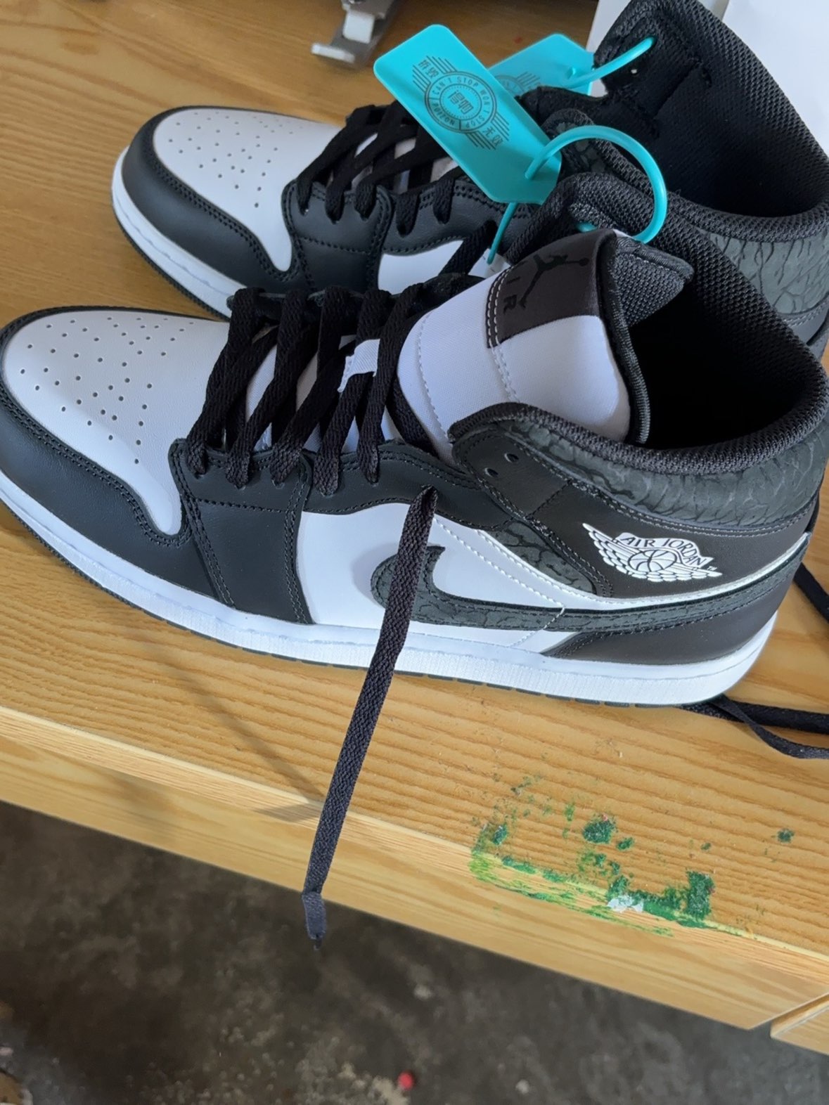 custom review-Jordan Air Jordan 1 MID SE 'Панда Слон' MID Топ Винтажные баскетбольные кроссовки Мужской Черный белый