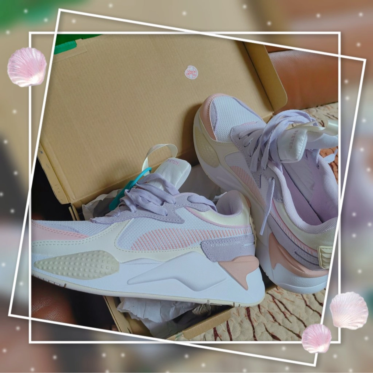 custom review-PUMA RS X Конфетный цвет Низкий Топ Casual Женский Белый Розовый Фиолетовый
