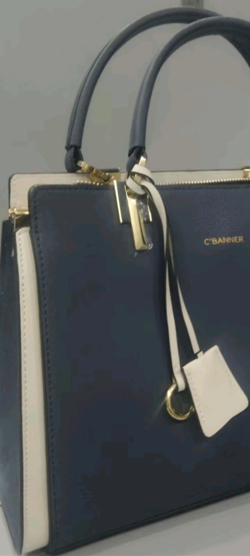 custom review-C°BANNER Корова Спилок Синтетическая Кожа Тоут Сумка Сумка для покупок Сумка через плечо Сумка Стандартная Женская Синяя