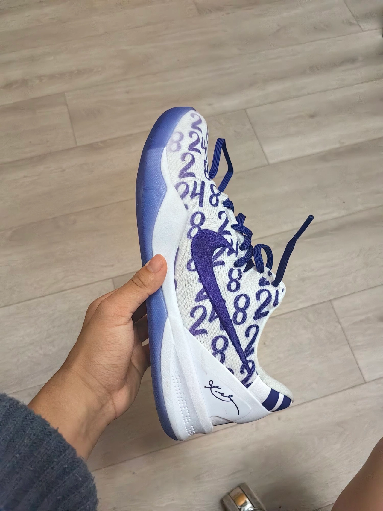 custom review-Nike Kobe 8 Low Топ Баскетбольные кроссовки Унисекс Белый Фиолетовый