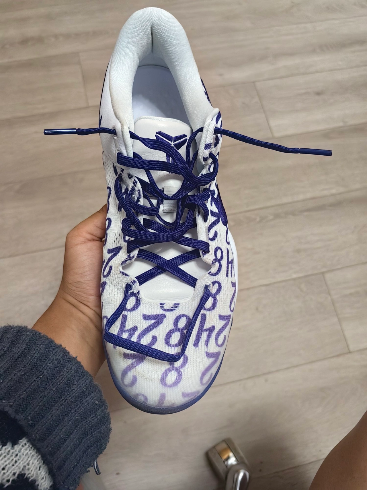 custom review-Nike Kobe 8 Low Топ Баскетбольные кроссовки Унисекс Белый Фиолетовый