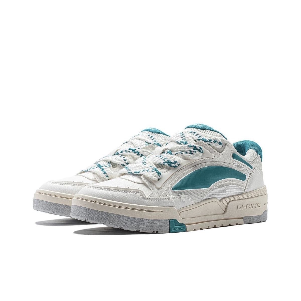 custom review-LiNing Journey V2 Slip-resistant Abrasion-resistant Lightweight Low-Top Skateboard Shoes Men's White Azure Green