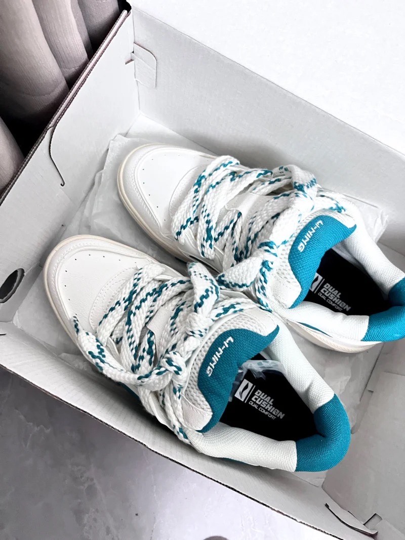 custom review-LiNing Journey V2 Slip-resistant Abrasion-resistant Lightweight Low-Top Skateboard Shoes Men's White Azure Green