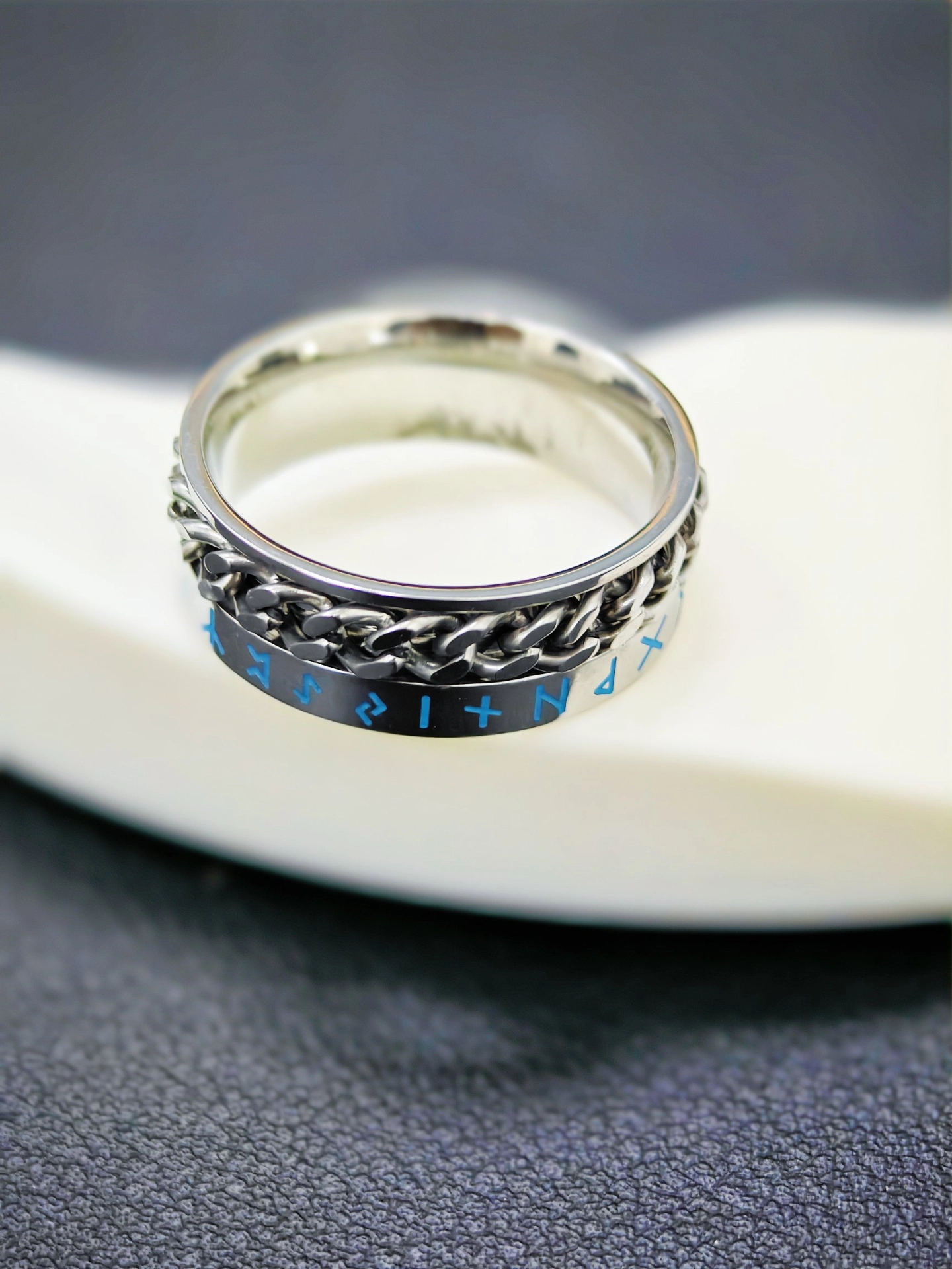 custom review-FOREVER MELODY Кольца из титанового стального сплава Мужские Серебряные