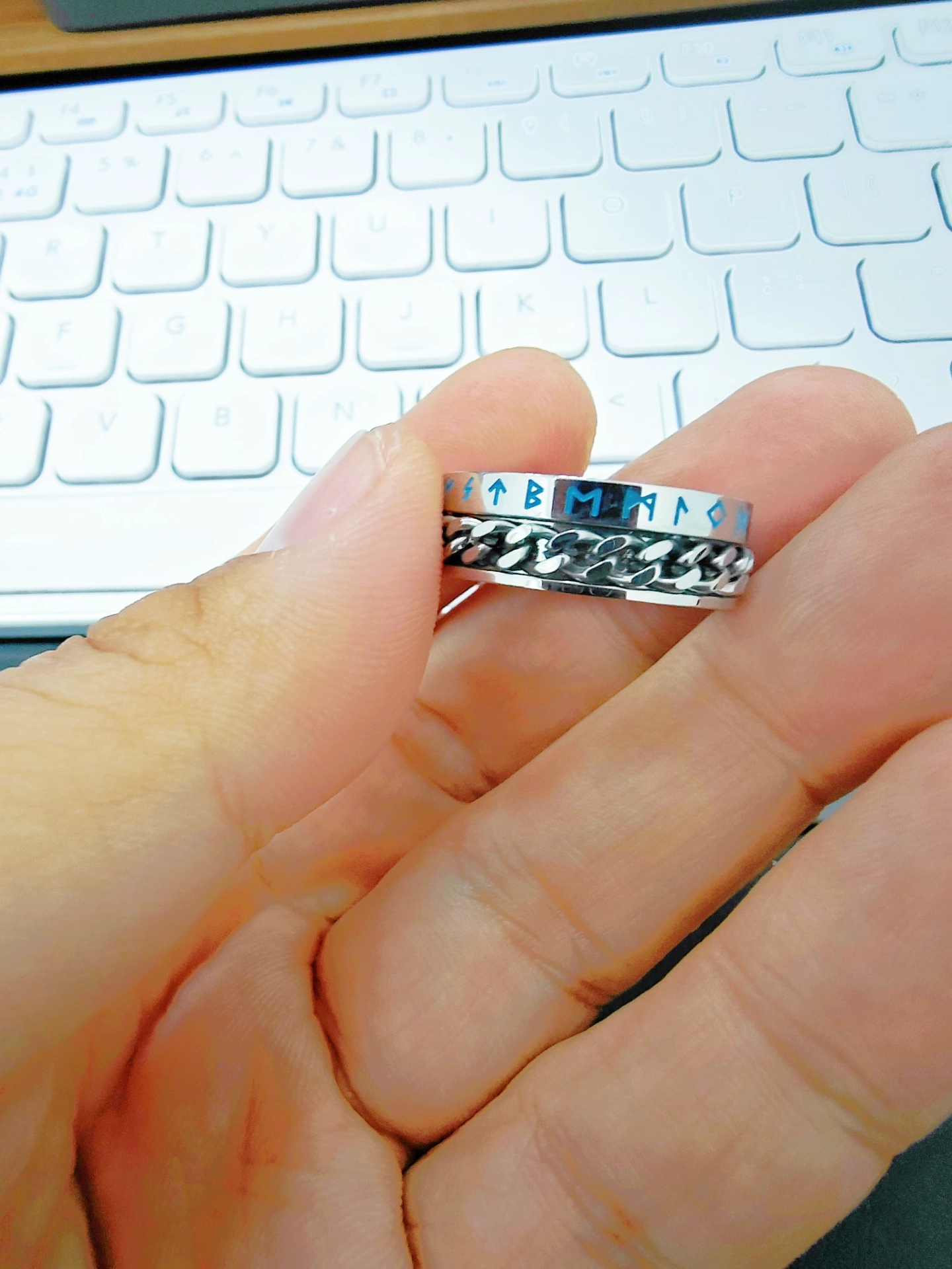 custom review-FOREVER MELODY Кольца из титанового стального сплава Мужские Серебряные