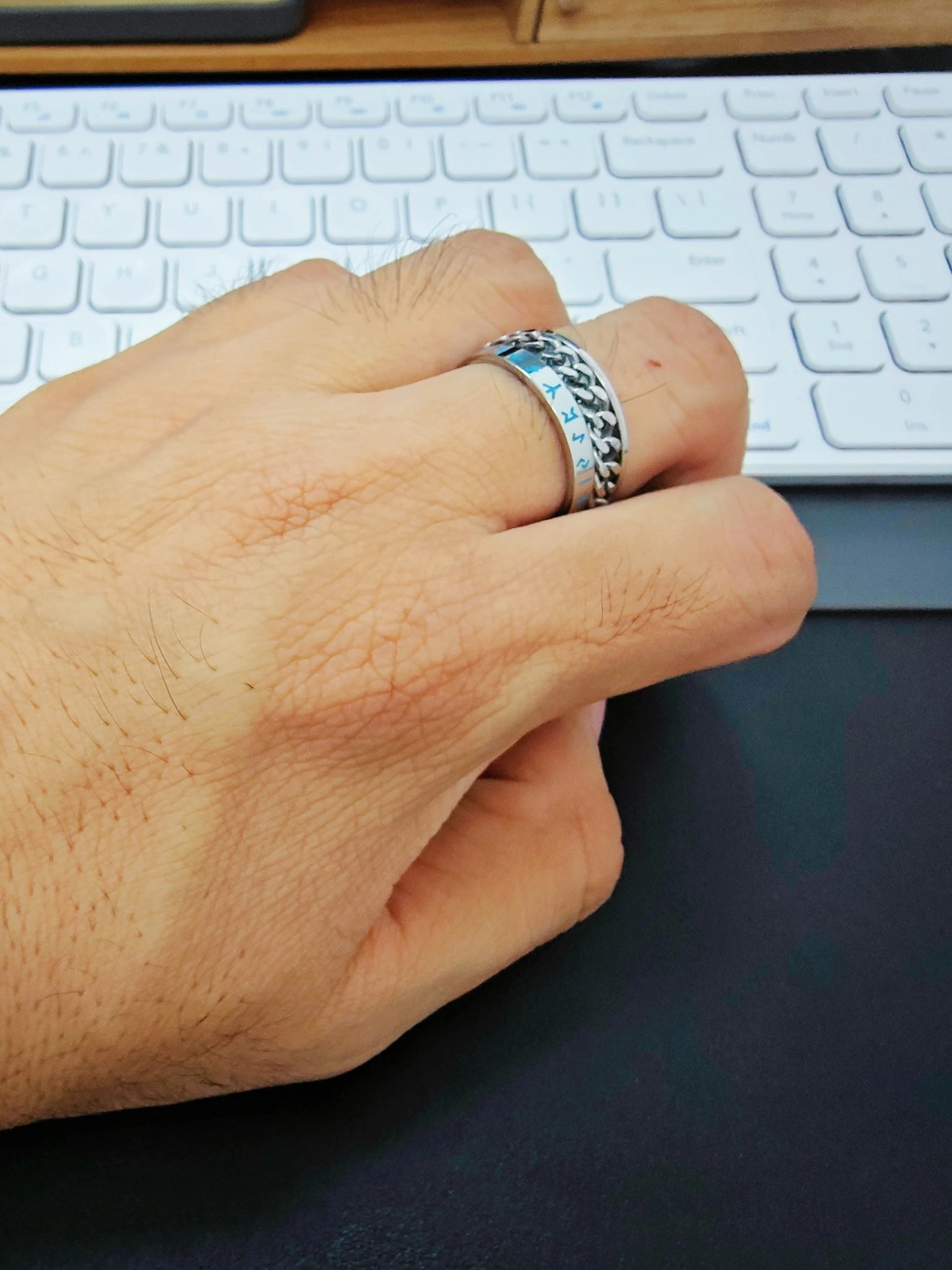 custom review-FOREVER MELODY Кольца из титанового стального сплава Мужские Серебряные