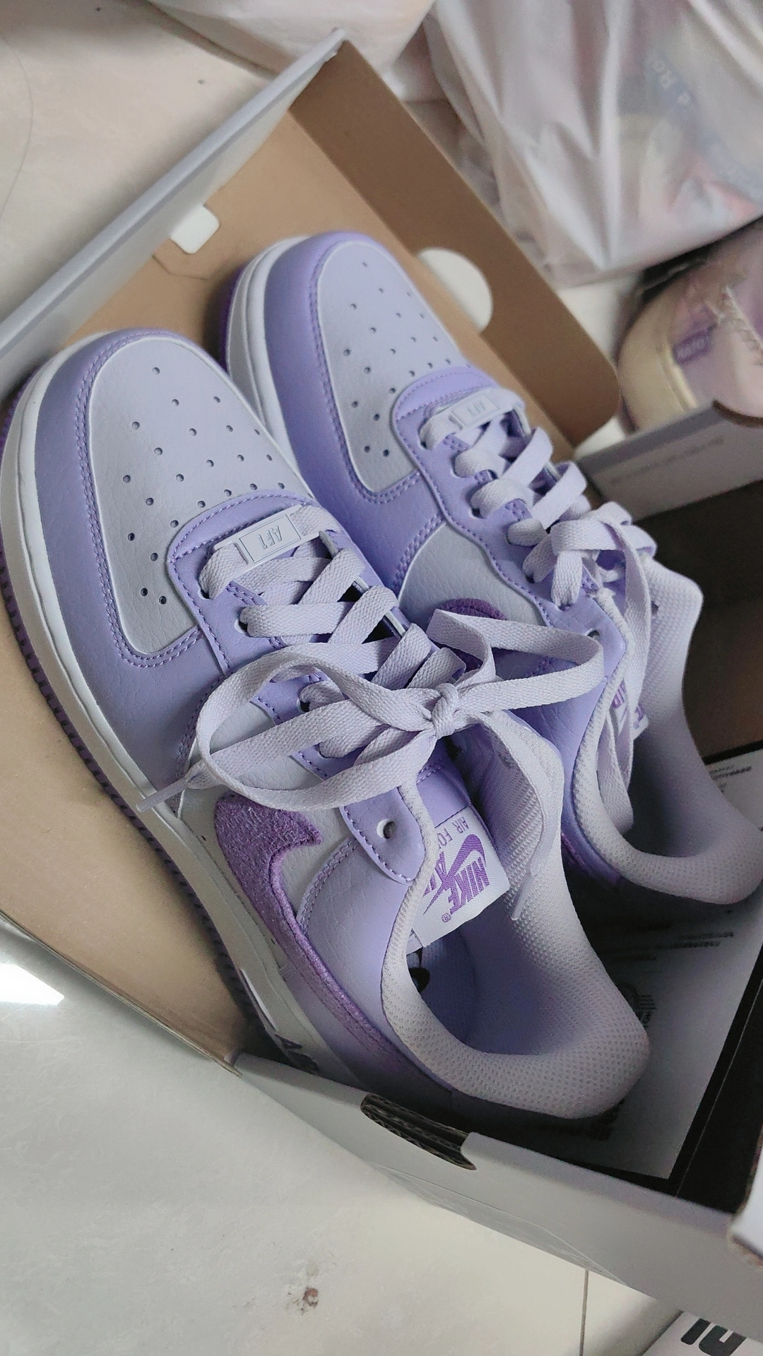 custom review-Nike Air FORCE 1 Low Топ Скейтборд Кроссовки Женские Синий Белый Фиолетовый