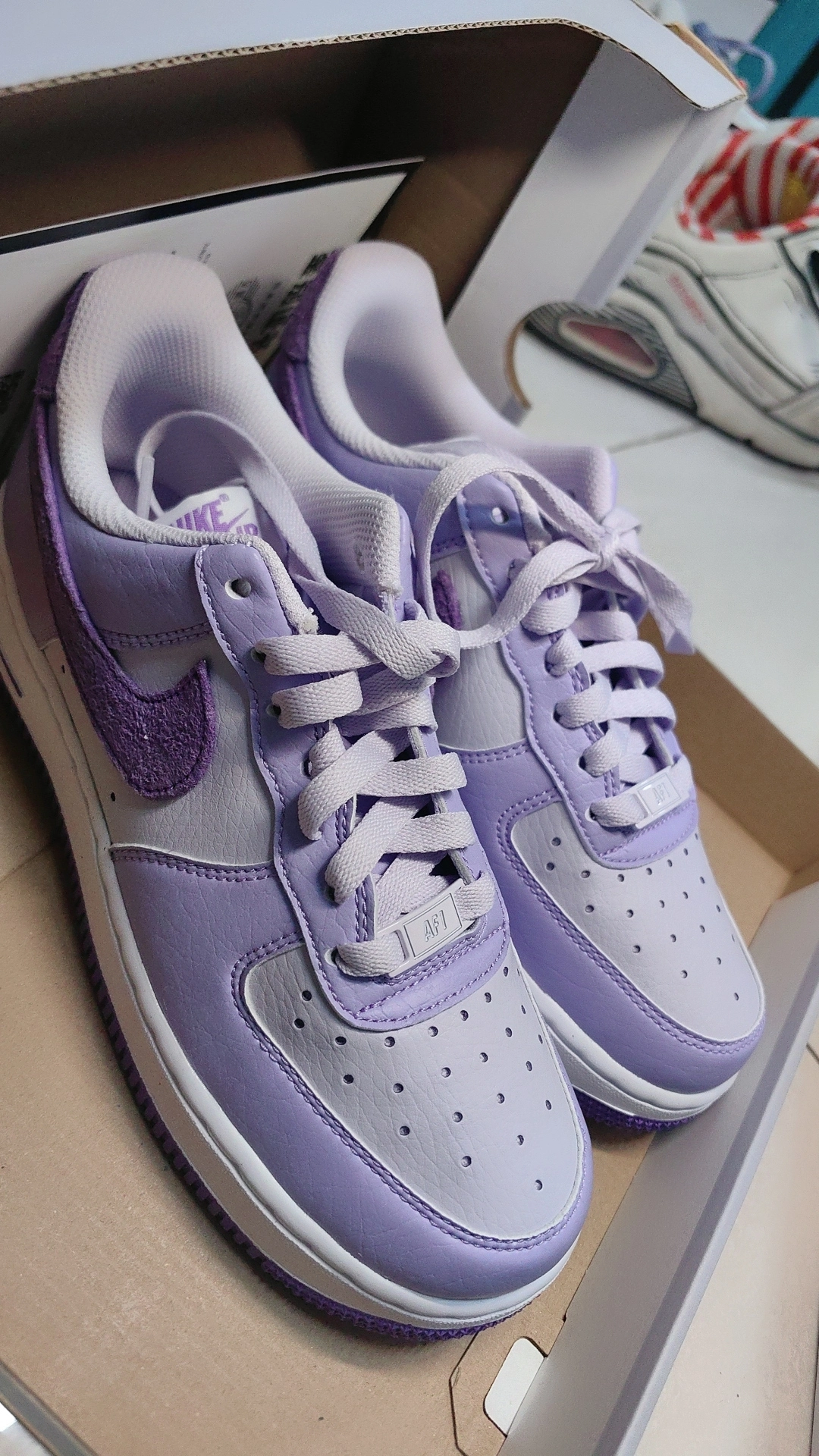 custom review-Nike Air FORCE 1 Low Топ Скейтборд Кроссовки Женские Синий Белый Фиолетовый