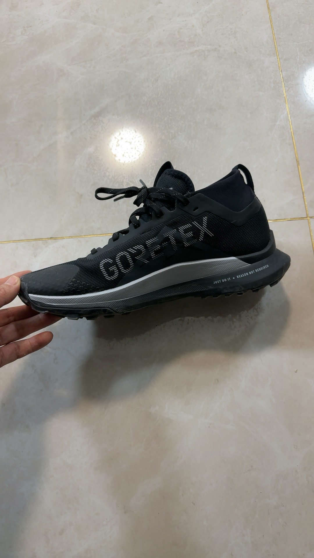 custom review-Nike React Pegasus Trail 4 Gore Tex Black Wolf Grey