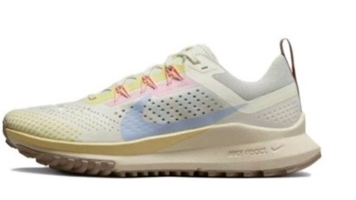 custom review-Nike Pegasus Trail 4 Low Top Trail Беговые кроссовки Женские Бежево-желтый Серо-розовый