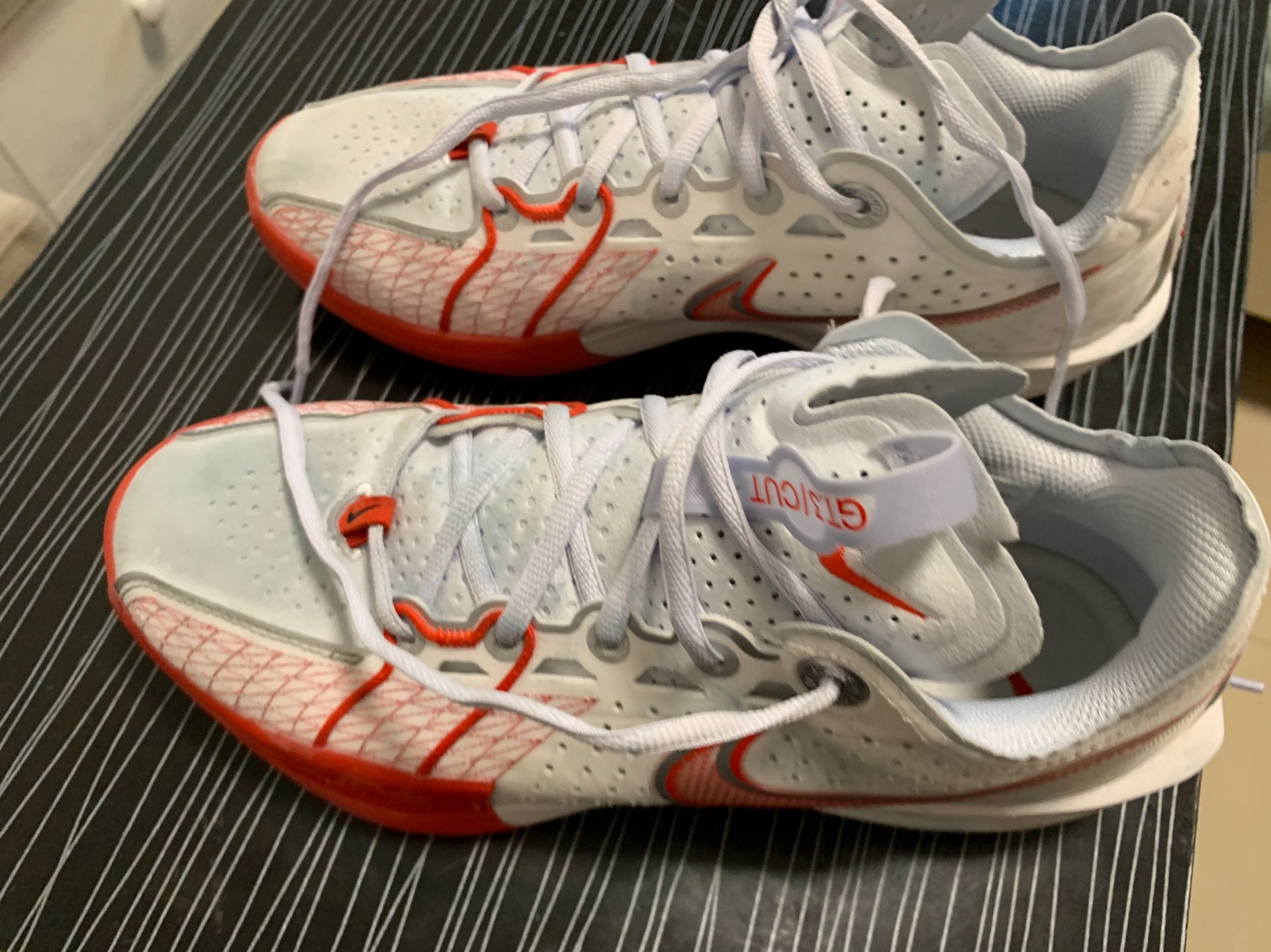 custom review-Nike Air Zoom G.T. Cut 3 Low Топ Баскетбольные кроссовки Унисекс Белый Красный Азиатская версия