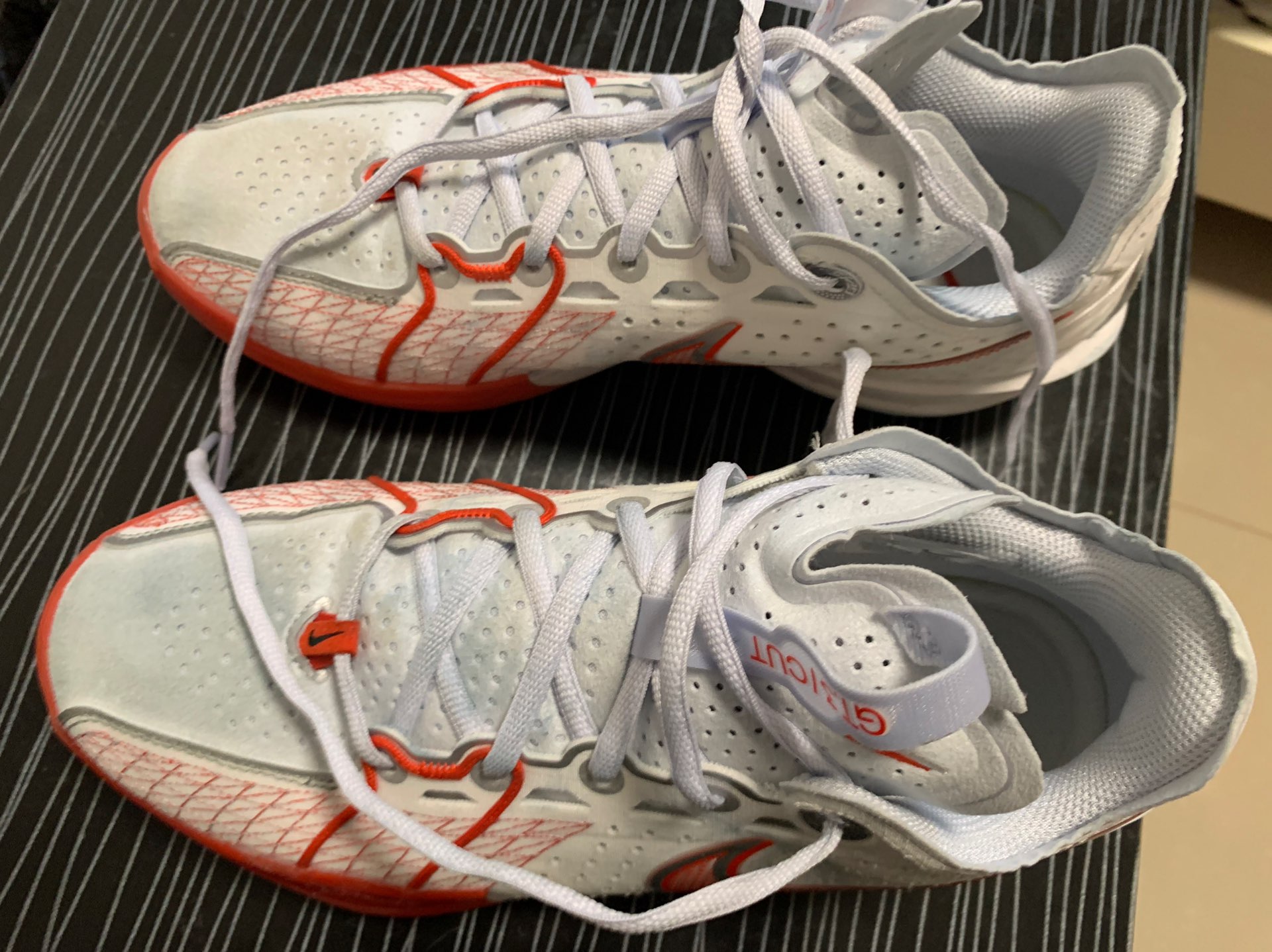 custom review-Nike Air Zoom G.T. Cut 3 Low Топ Баскетбольные кроссовки Унисекс Белый Красный Азиатская версия