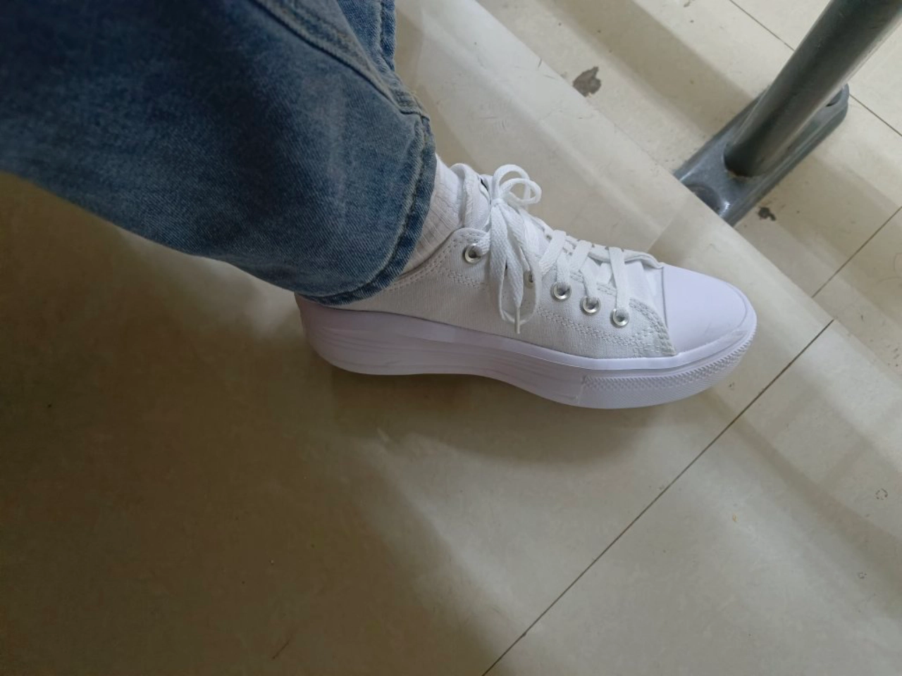 custom review-Конверс All Star Move CHUCK TAYLOR Устойчивые к истиранию Низкие Кеды Женские Белые