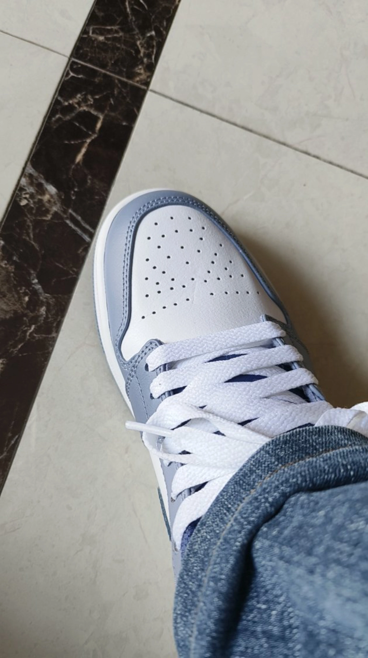 custom review-Jordan Air Jordan 1 Low Устойчивый к истиранию Низкий Топ Винтажные баскетбольные кроссовки Мужской Морской синий