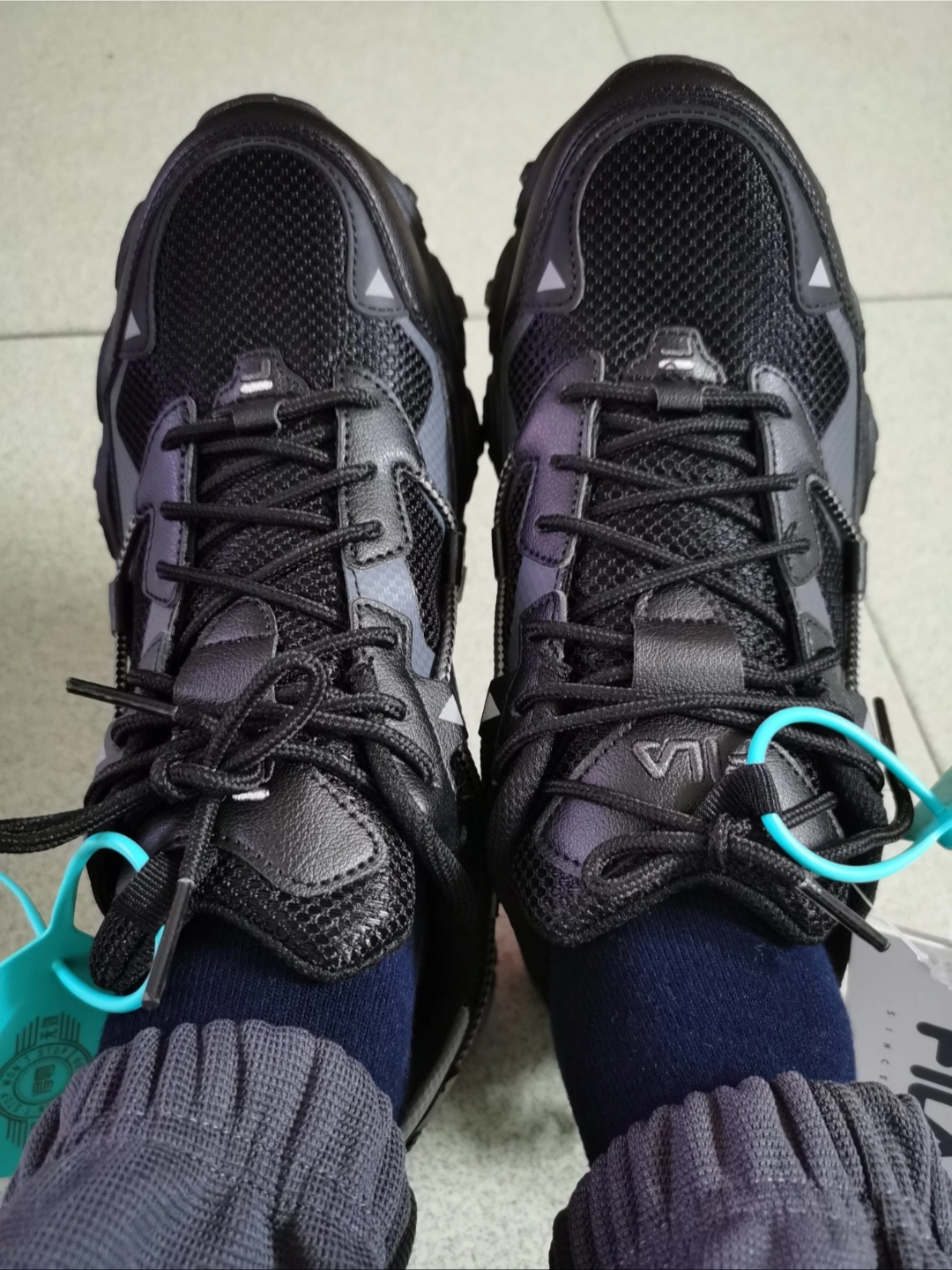 custom review-FILA Бег MIXR Futro Mixr Устойчивый к истиранию Низкий Топ Повседневная Обувь Унисекс Черный Серый