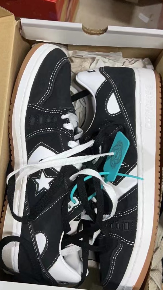 custom review-Конверс AS 1 Pro Амортизация Износостойкий Низкий Топ Скейтборд Кроссовки Унисекс Черный Белый