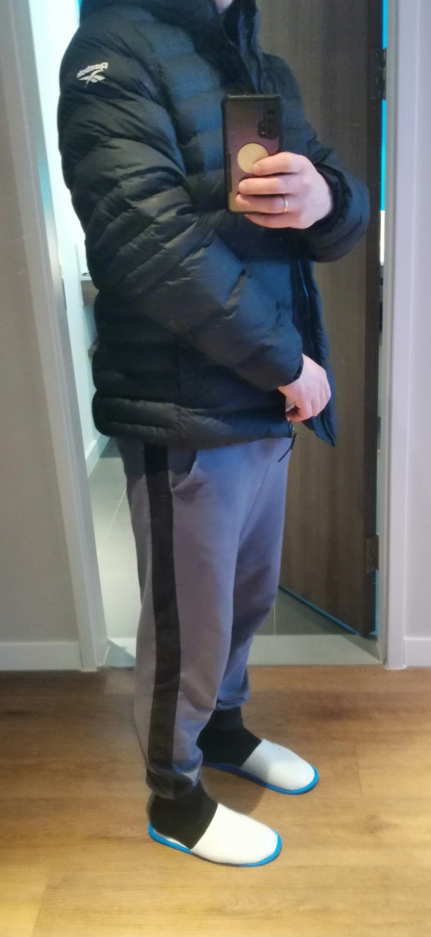 custom review-REEBOK Хлопковый пуховик Мужской Черный