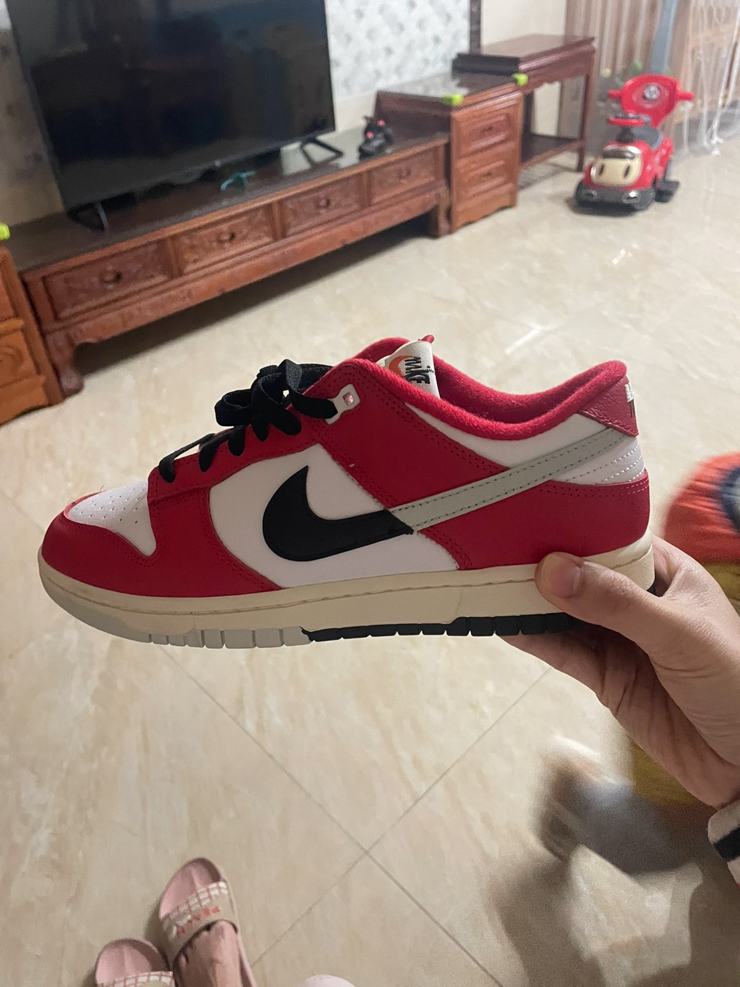 custom review-Nike Dunk Low Топ Скейтборд Кроссовки Мужские Красные Белые