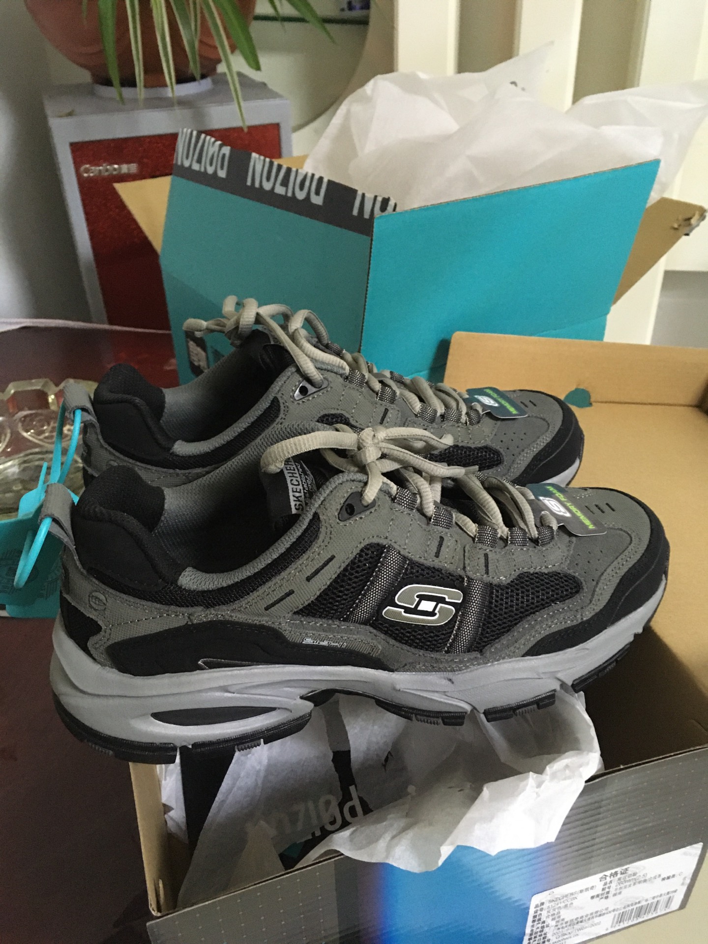 custom review-Skechers Vigor 2,0 Устойчивый к истиранию Низкий Топ Повседневная обувь Мужская Угольный Черный