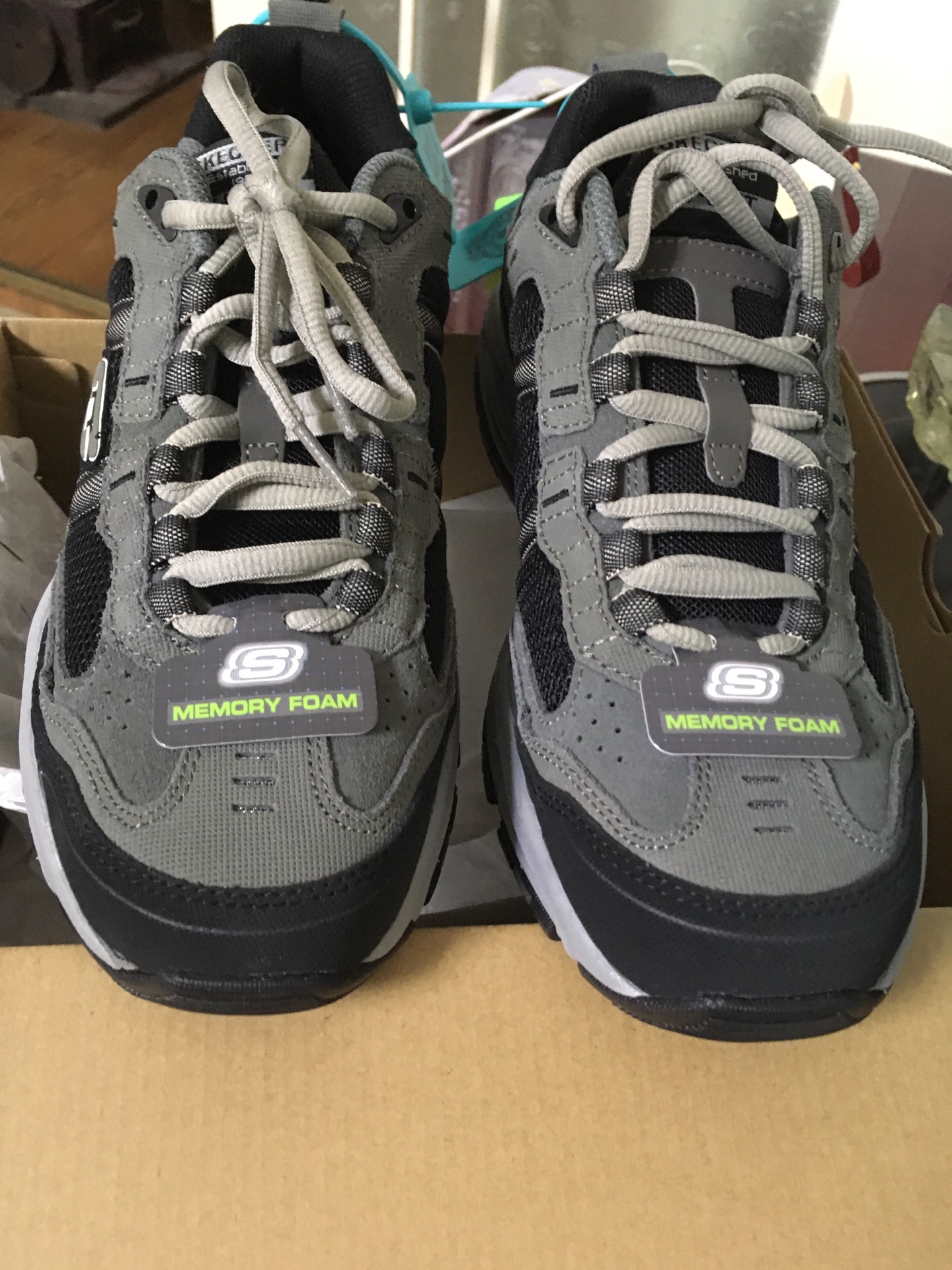 custom review-Skechers Vigor 2,0 Устойчивый к истиранию Низкий Топ Повседневная обувь Мужская Угольный Черный