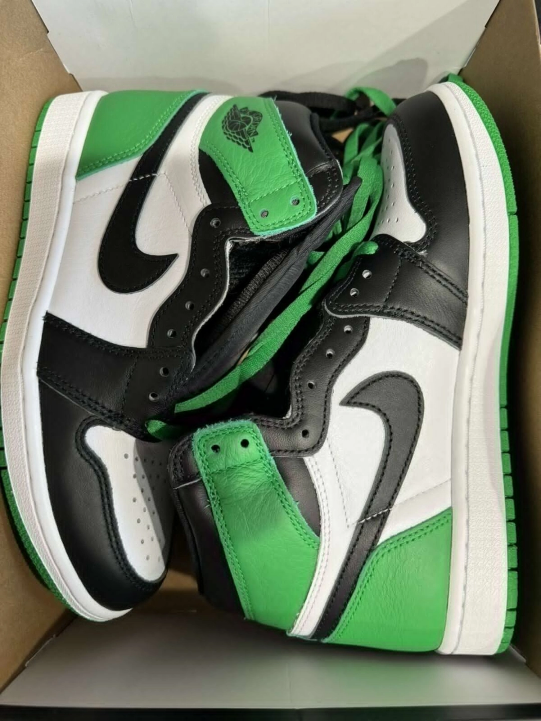 custom review-Jordan Air Jordan 1 High OG 'Черный и Счастливый Зеленый' High Top Винтажные Баскетбольные Кроссовки Унисекс Белый Зеленый Черный