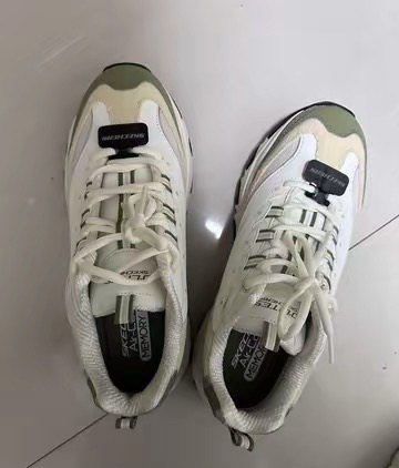 custom review-Skechers D'LITES 1,0 Амортизация Рекомендуемый рост Увеличение Низкий Топ Толстая подошва Кроссовки Мужские Белый Зеленый