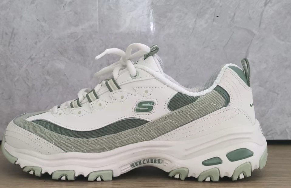 custom review-Skechers D'LITES 1,0 Амортизация Рекомендуемый рост Увеличение Низкий Топ Толстая подошва Кроссовки Мужские Белый Зеленый