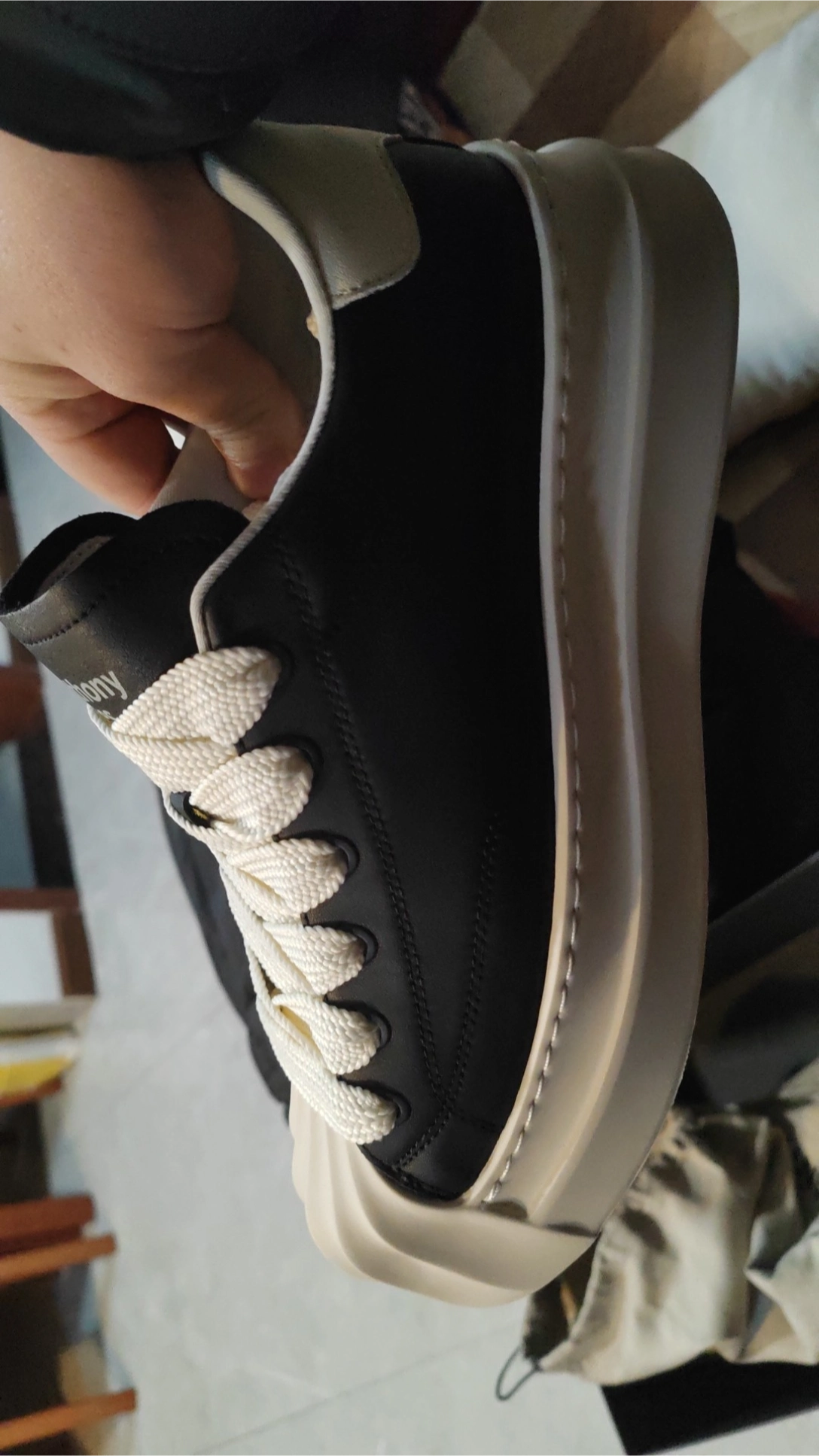 custom review-Anthony Miles Коровья кожа противоскользящие кроссовки для скейтбординга увеличивающие высоту мужские черные