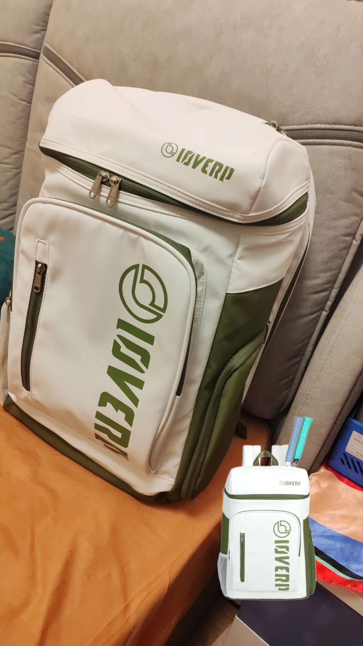 custom review-LOVERPUSS Водонепроницаемый тканевый рюкзак унисекс белый зеленый