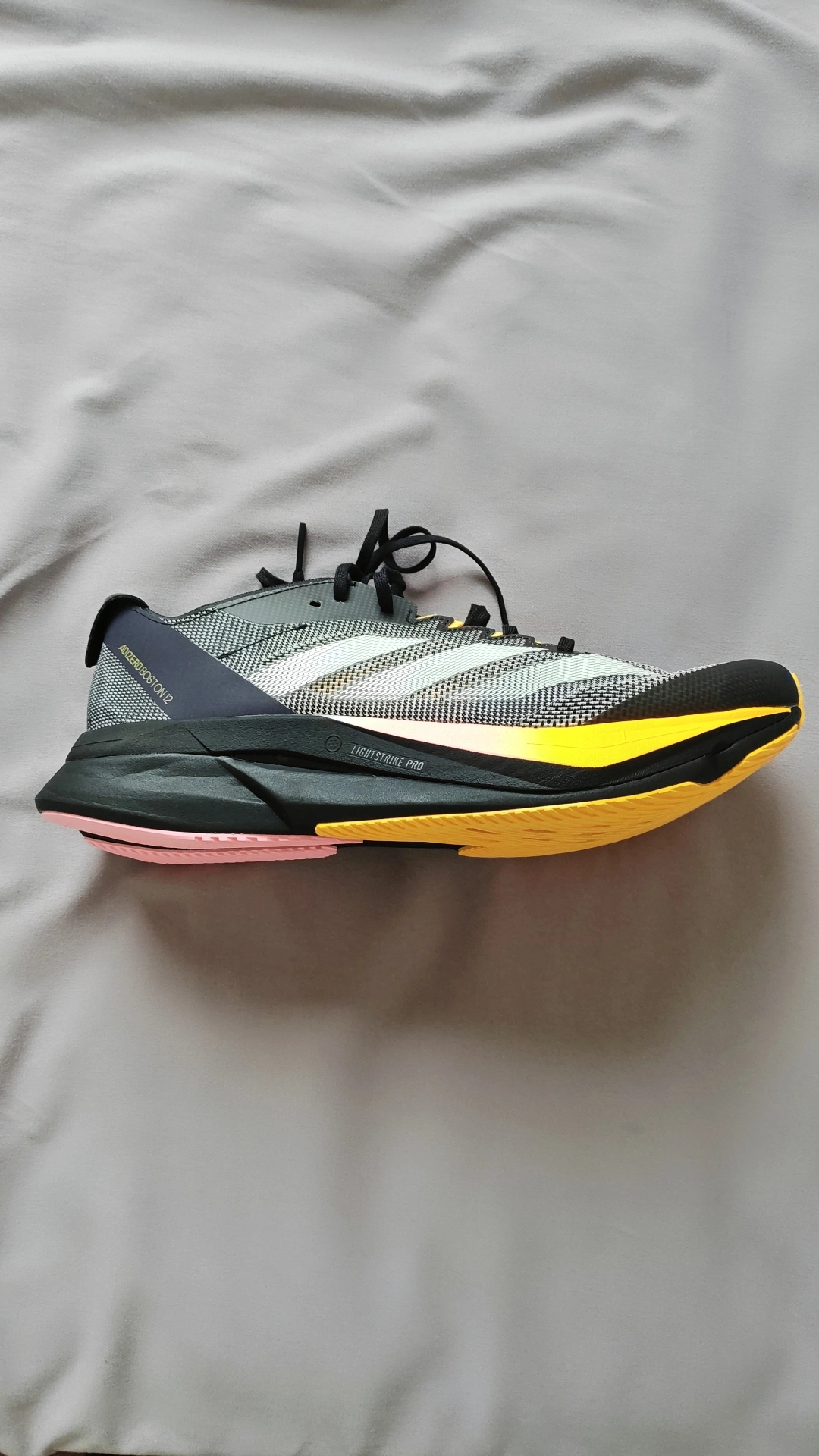 custom review-Adidas Adizero Boston 12 Беговые кроссовки Низкий топ Черный Серый Цвет Мужской