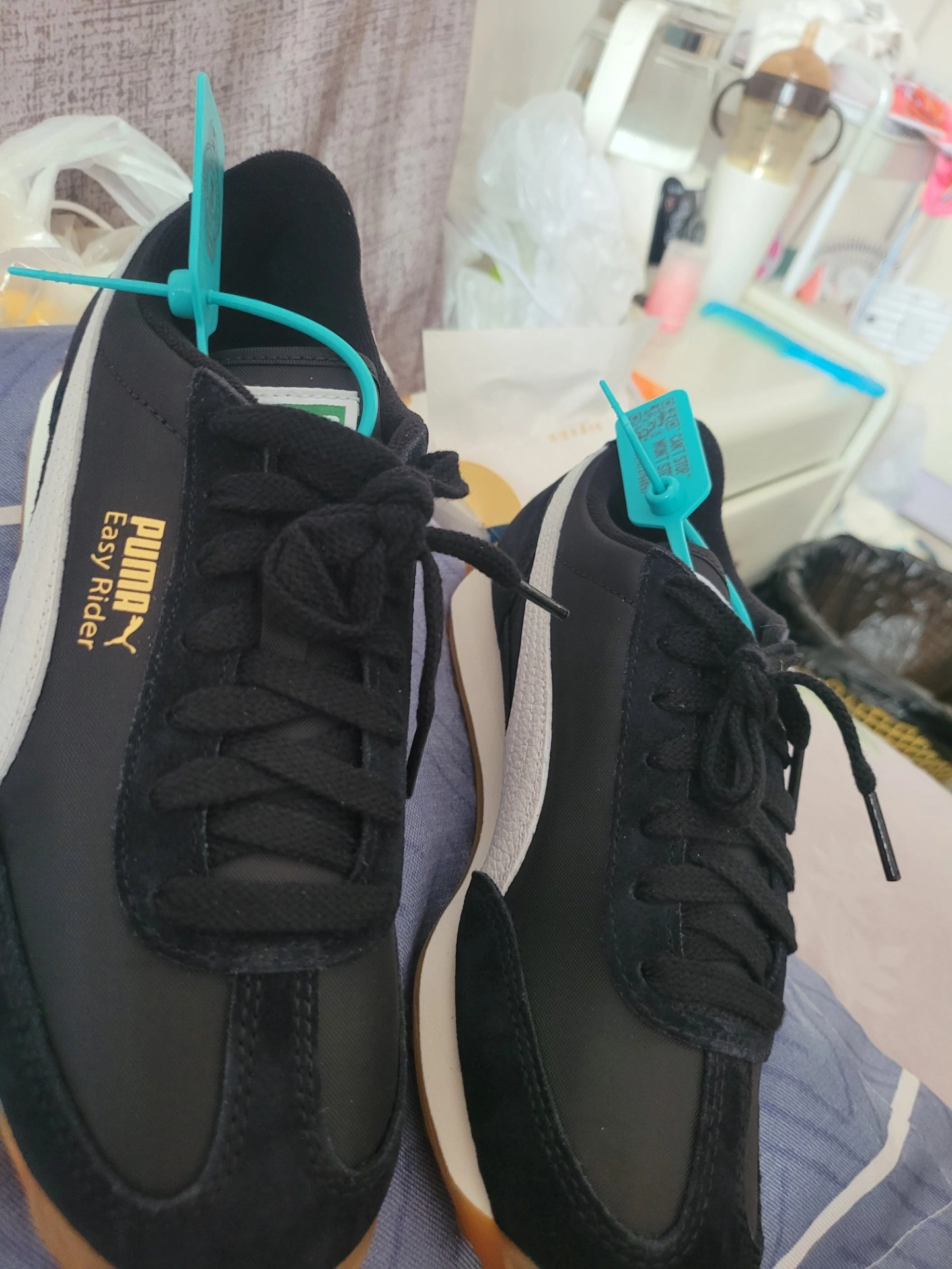 custom review-PUMA Easy Rider Vintage Амортизация Износостойкий Низкий Топ Casual Унисекс Черный Белый