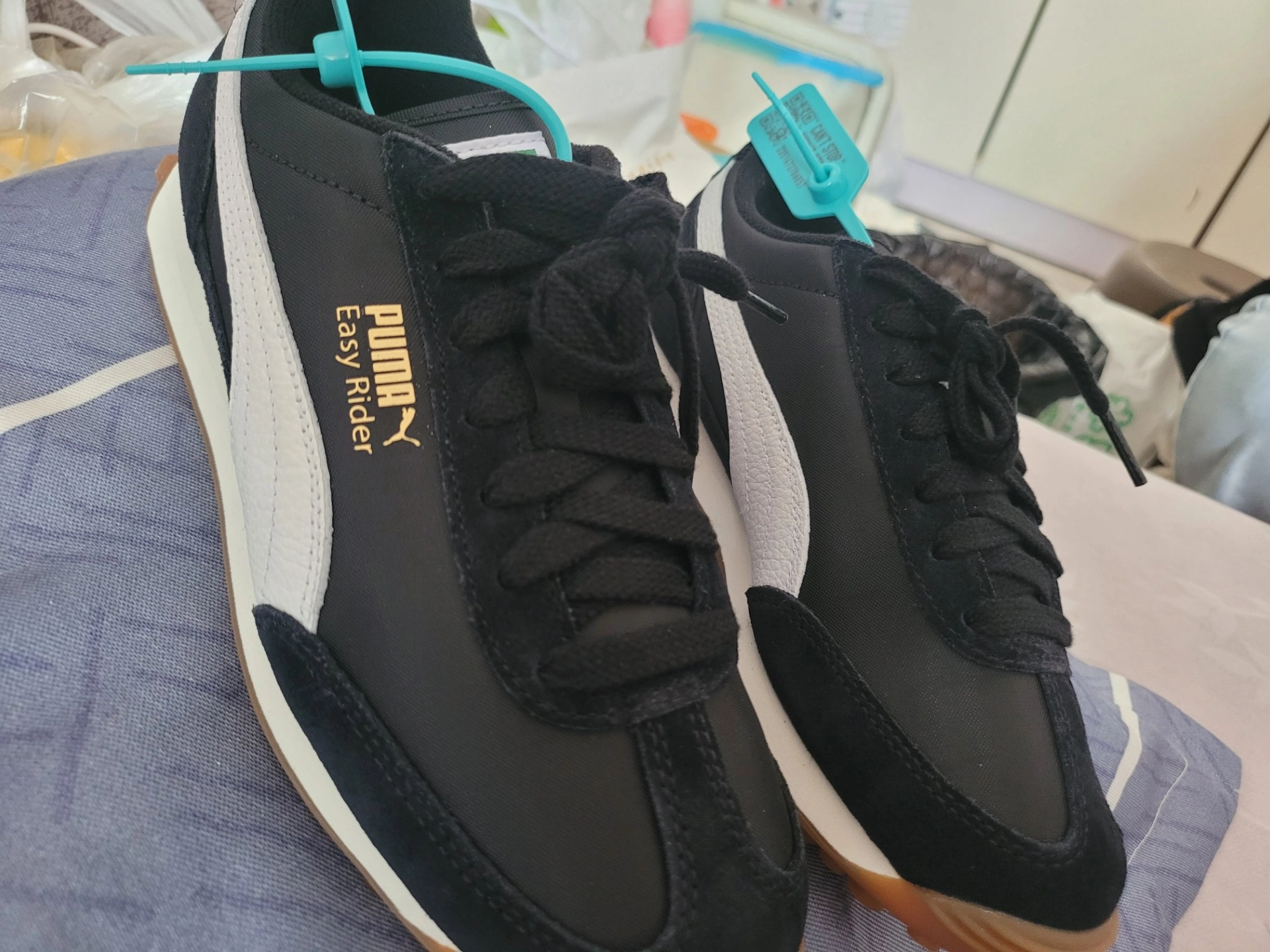 custom review-PUMA Easy Rider Vintage Амортизация Износостойкий Низкий Топ Casual Унисекс Черный Белый