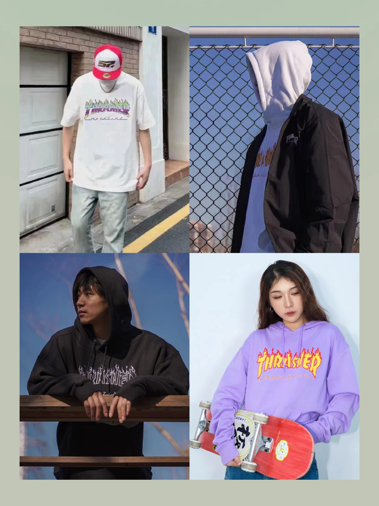 龙年开运指南  thrasher mag logo字母印花圆领加绒卫衣 美版 冬季