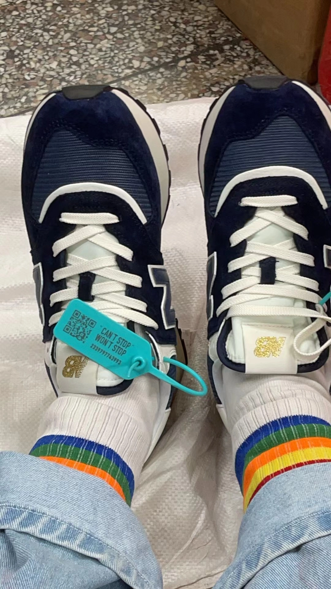 custom review-New Balance NB 574 Амортизация Устойчивость к истиранию Дышащие Низкие Кроссовки для бега Унисекс Синий Белый