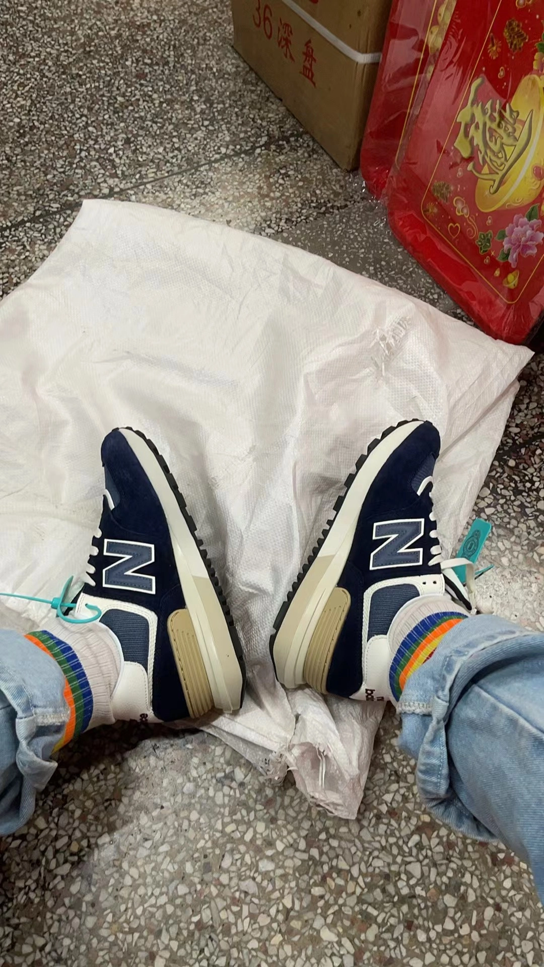 custom review-New Balance NB 574 Амортизация Устойчивость к истиранию Дышащие Низкие Кроссовки для бега Унисекс Синий Белый