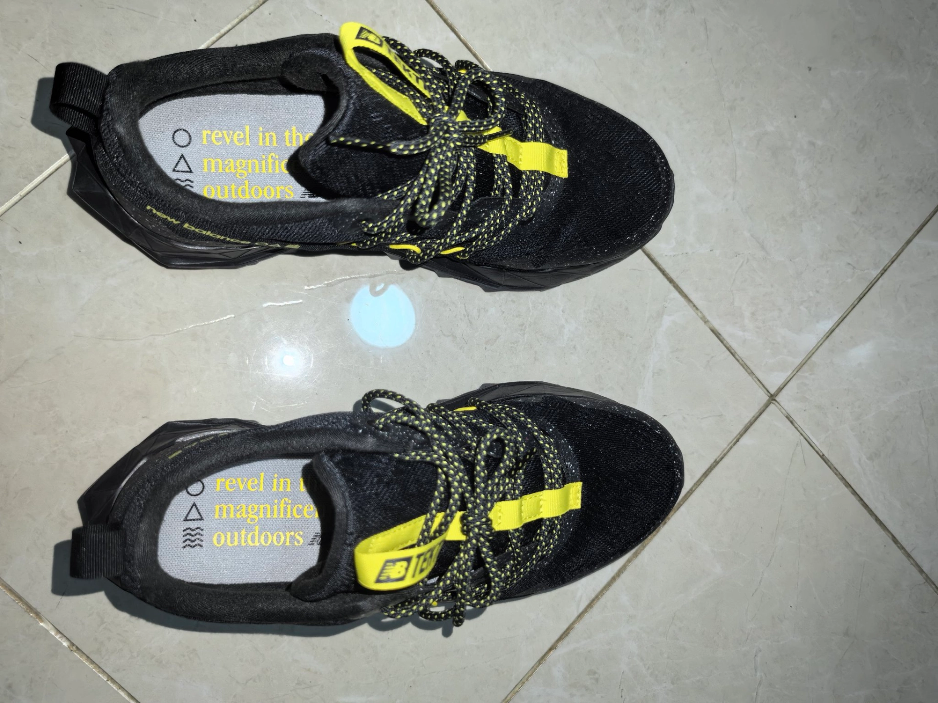 custom review-New Balance NB Tektrel Водонепроницаемое покрытие Отскок Низкие кроссовки для бега по пересеченной местности Мужские Черные Желтые