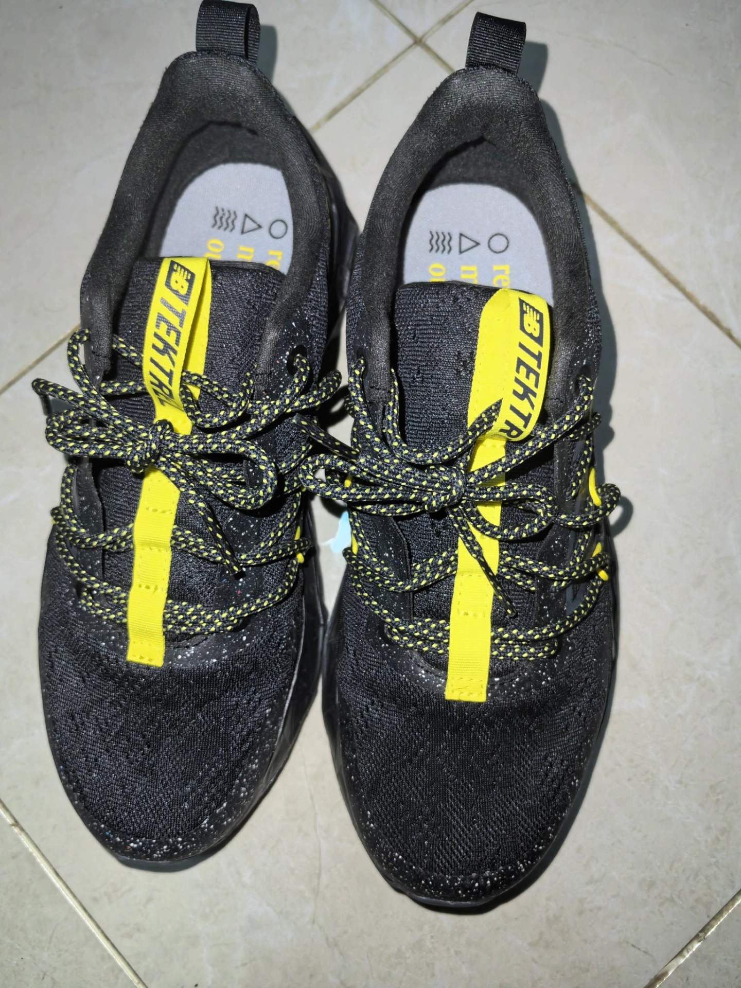 custom review-New Balance NB Tektrel Водонепроницаемое покрытие Отскок Низкие кроссовки для бега по пересеченной местности Мужские Черные Желтые