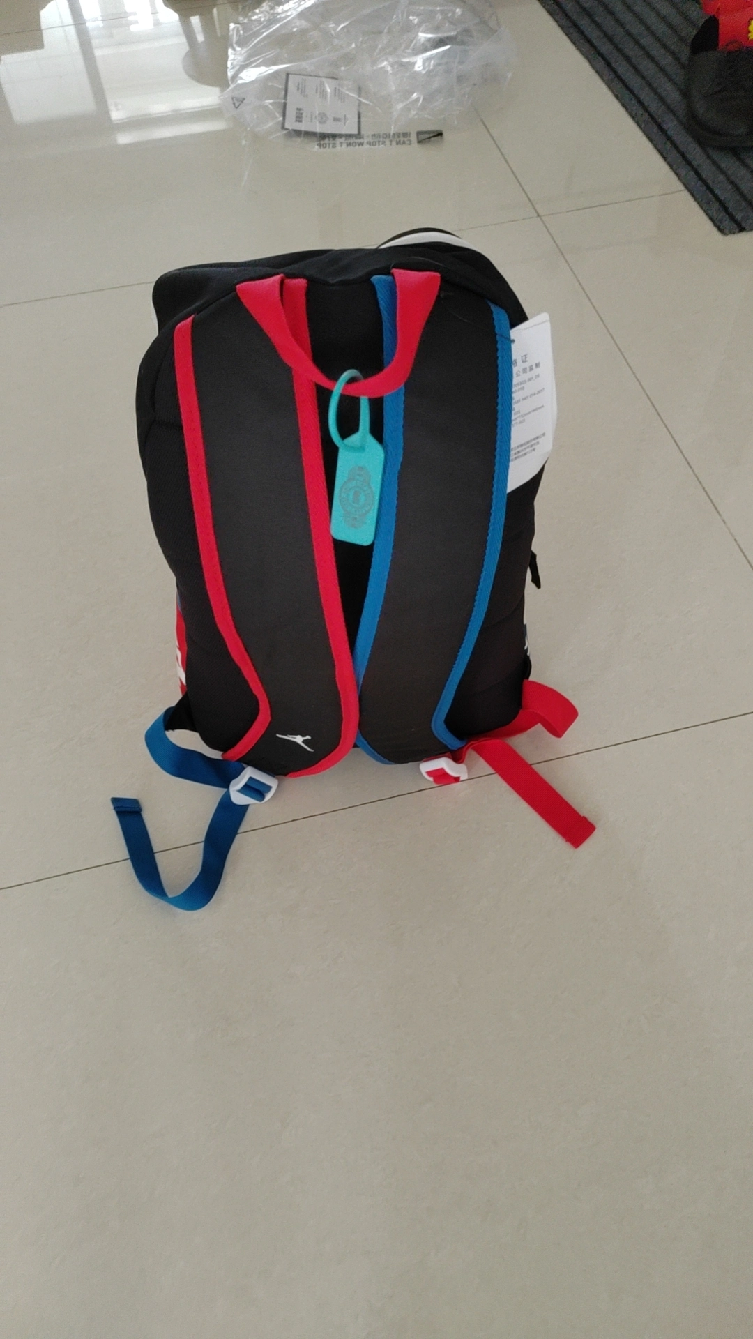 custom review-Jordan Полиэстер Баскетбольная Сумка Рюкзак Стандартный Унисекс Черный